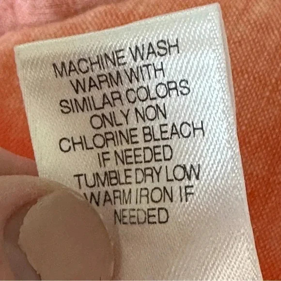 Baird McNutt Linen Short Sleeve Button Down Peach Sz Large Classic Breezy Beach - Picture 5 of 12